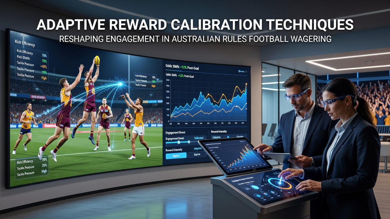 Adaptive reward calibration interface displayed on a mobile screen during an AFL match wager