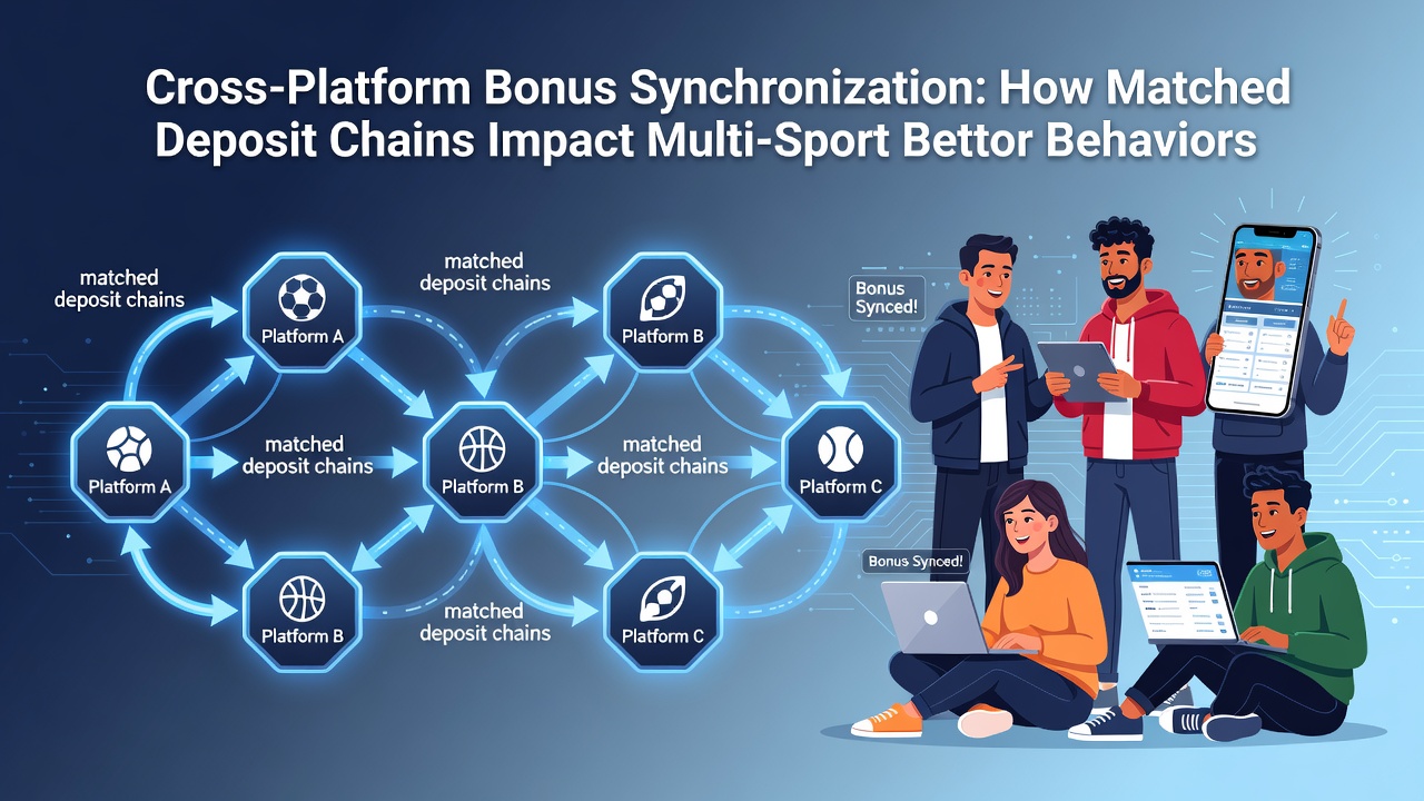 Illustration of interconnected betting platforms showing synchronized deposit matches across multiple sportsbooks