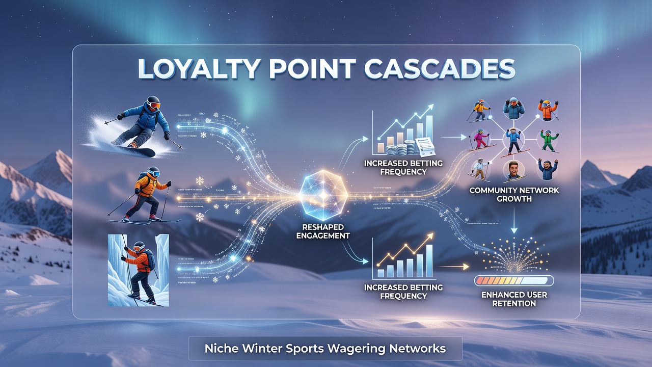Winter sports betting interface showing loyalty point accumulation on a mobile screen during a ski jumping event