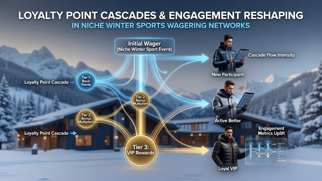 Analytics dashboard displaying cascading loyalty tiers for winter sports bettors with engagement metrics