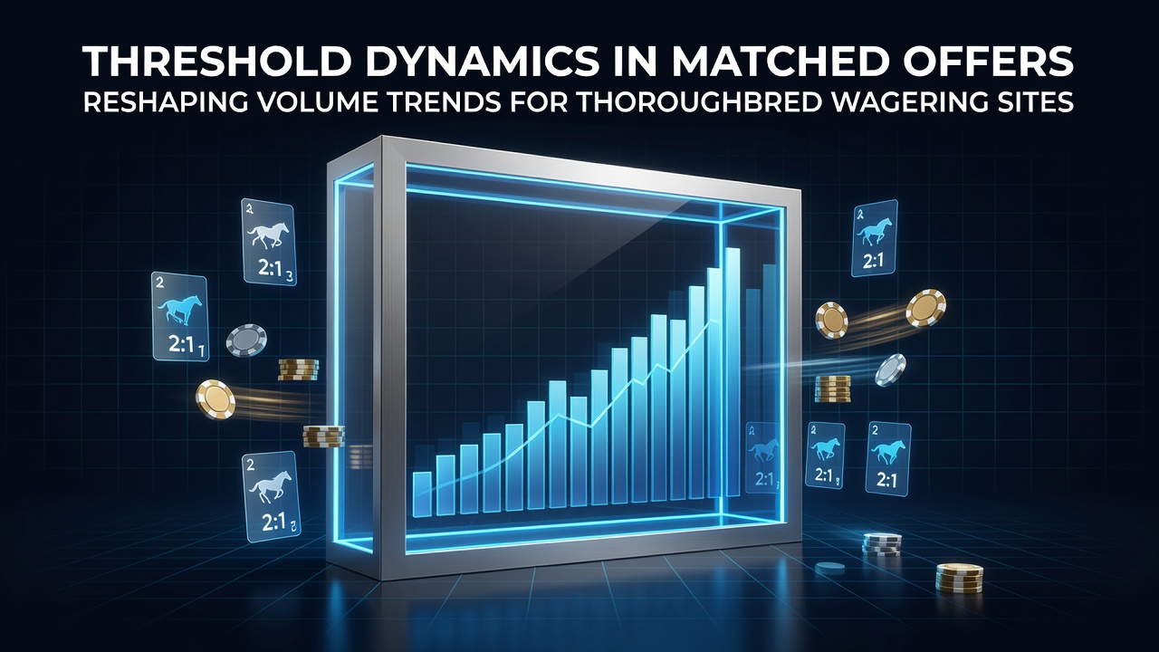 Graph showing volume trends on thoroughbred wagering sites influenced by matched offer thresholds