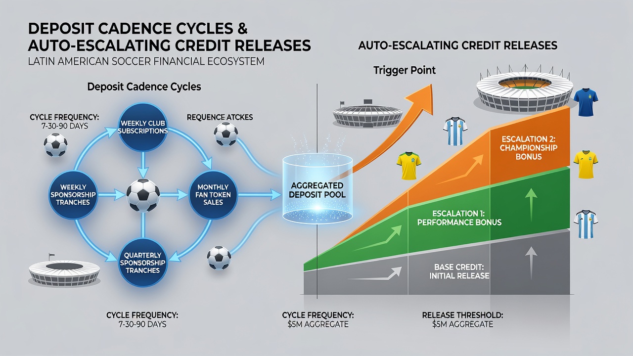 Chart showing credit release timelines linked to deposit frequency in regional soccer apps